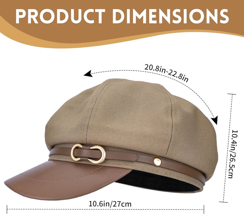 Busnos Newsboy Hats for Women and Men Beret Women's Hats & Caps Fall and Winter Womens Hat y2k Hat Women's Octagonal Cap - Image 3